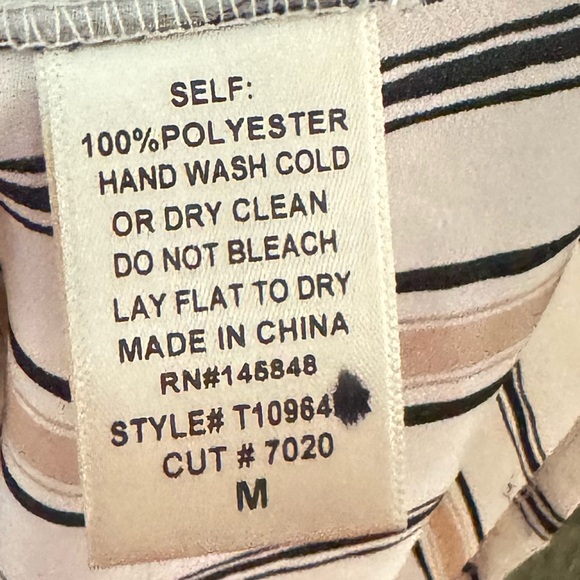 135. MEDIUM EVERLY STRIPED HIGH LOW LONG SLEEVE BLOUSE - Picture 5 of 5